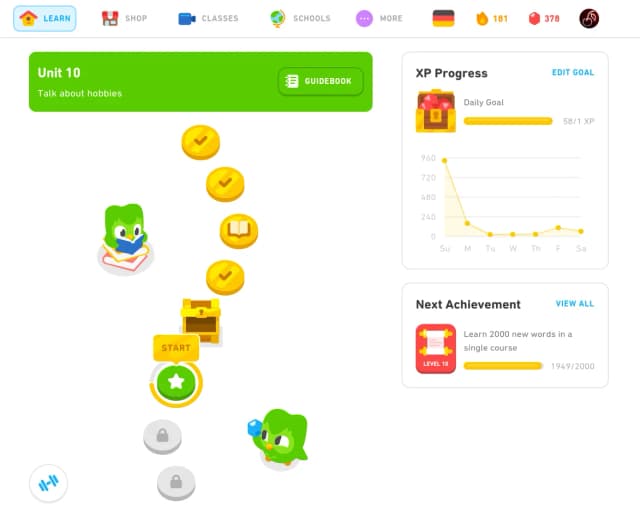 Clone de Duolingo